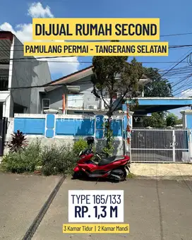 DIJUAL RUMAH SECOND PAMULANG PERMAI, LUAS 133 m POSISI HOOK