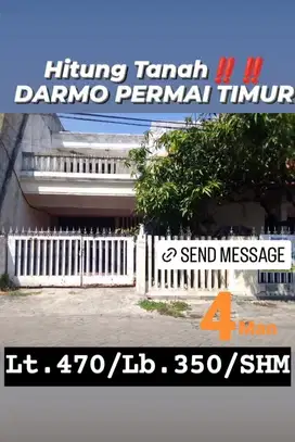 Murah Rumah Hitung Tanah Darmo Permai Timur Row Jalan 3 mobil