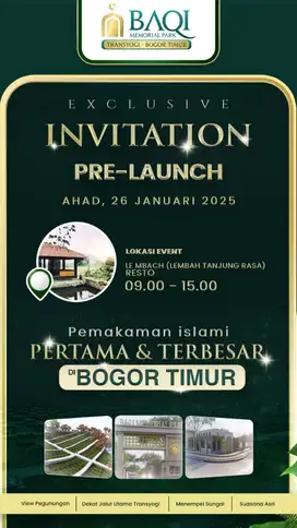 Dijual Cepat Kavling Pemakaman Keluarga di Baqi Memorial Park Bogor
