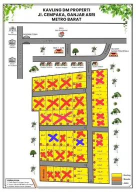 Tanah siap bangun di Metro Barat , DP 20 jt sisa tempo 10 bln