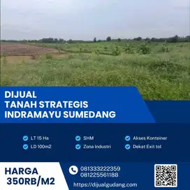 Dijual segera lahan industri lokasi Indramayu Sumedang Luas 15 Ha !