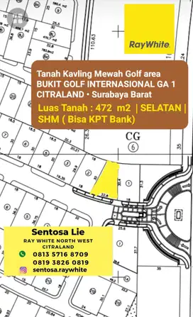 MURAH Rp.12 jt-an/m2 Tanah Bukit Golf Internasional Citraland GA1 -SHM