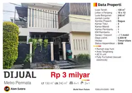 Dijual Rumah Cantik Hoek Furnished  SHM di Metro Permata Tangerang
