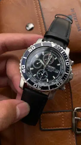 Jam tangan seiko alarm chronograph swift black original