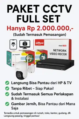 Paket komplit CCTV Dan sudah kabel Dan pasang