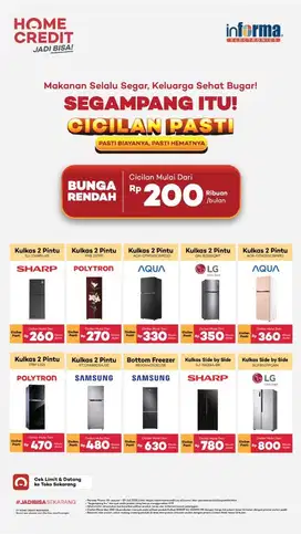 Segampang itu kredit kulkas polytron 2 pintu promo bunga ringan 2.25%
