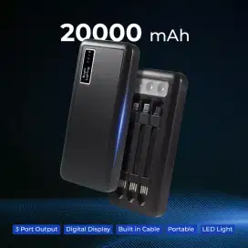 Power Bank 20000mAh 3in1 Cable Fast Charging Dual USB Port