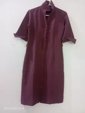 Dress wanita merah maroon