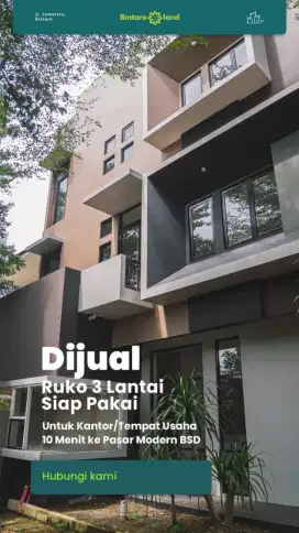 Dijual ruko siap huni di area Bintaro dekat ke stasiun Sudimara
