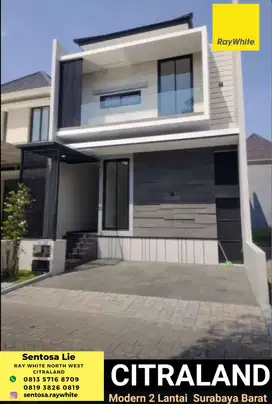 Murah Dijual Rumah Taman Puspa Raya Citraland Surabaya Modern 2 Lantai