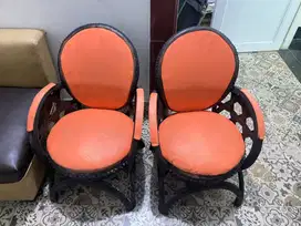 Sofa single seat oren kayu berat