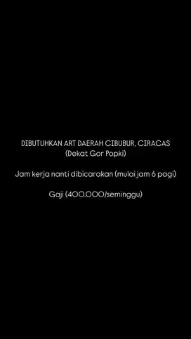 Dicari ART Pulang-Pergi