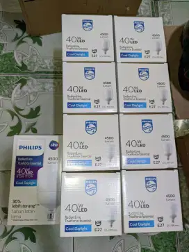 habisin setok lampu led philips 40 wattt sisa 9 biji