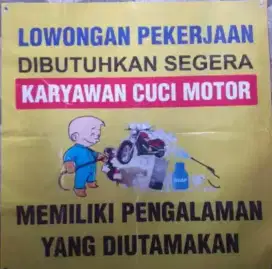 Lowongan kerja karyawan cuci steam motor & mobil