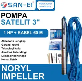 San'ei pompa satelit 3 inc 1 hp + kabel 60 M (submersible)