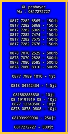 nomor cantik koleksi xl prabayar