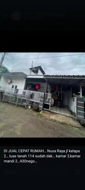 Di jual Cepat rumah luas tanah 114 m
