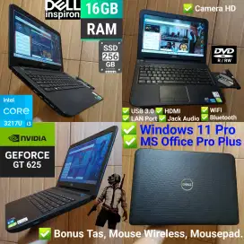 Dell RAM 16GB SSD 256GB LAPTOP Intel Core i3 Nvidia Gaming Editing