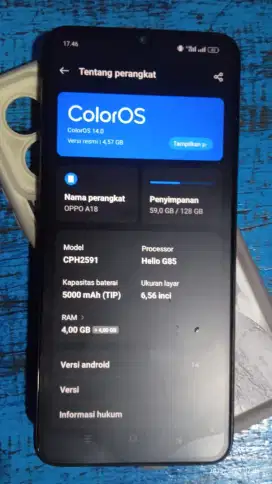 oppo a18 ram 4+4/128