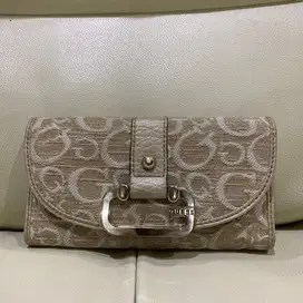 Guess Brown Canvas Foldable Wallet Original