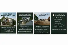 Dijual rumah Villa di kota batu fasilitas kolam renang depan BNS
