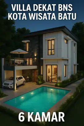 Dijual rumah Villa akses mobil depan jatim park