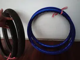 Jual Velg rosi 17 biru baru pake seminggu dan Ban baru