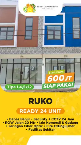 Ruko Modern Dan Terpadu Di Kawasan Komersial Surya Grand Cisoka