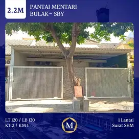 Rumah Pantai Mentari Kenjeran dkt Pakuwon City Mulyosari MERR Lebak