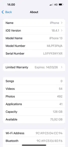 Ipon 13, 128 gb resmi ibox..Fullset mulus.. bh 100%