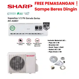 FREE PEMASANGAN! AC SHARP 1/2 PK - Turbo Cooling AH-5BEY Garuda Series