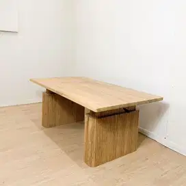 Meja Kayu Jati Perhutani Bisa Naik Turun Coffee Table dan Meja Kerja