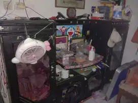 Lemari rak TV warna hitam