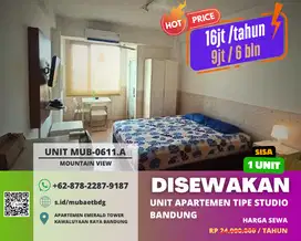 DISEWAKAN Unit Apartemen tipe studio, dengan Harga Termurah se-Bandung