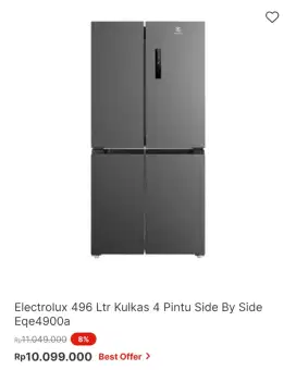 KULKAS ELECTROLUX SBS 4 PINTU 496 LITER