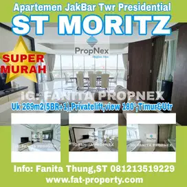 Dijual Apt ST MORITZ Twr Presidential 269m2(5BR+1)Privatelift,view 180
