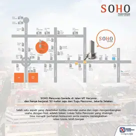 For sale office 2 fungsi di SOHO PANCORAN & dapat 2 view ukuran 101 m2