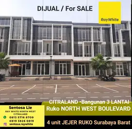 Dijual 4 Jejer Ruko Citraland North West Boulevard - Parkiran LUAS