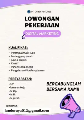 LOWONGAN KERJA DIGITAL MARKETING