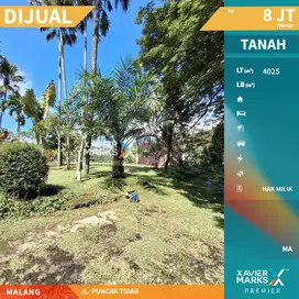 Dijual Tanah Kavling Luas View Gunung di Puncak Tidar Malang