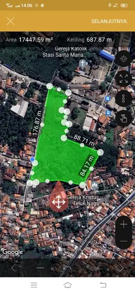 Dijual Tanah 7.364 m2 di Pinggir Jalan Raya Kampung Melayu Tangerang