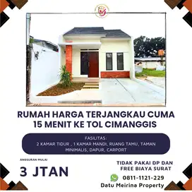 Rumah minimalis modern DP 0% cuma 15 menit ke Tol Cimanggis