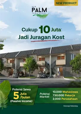 New Palm town house rumah kos bayar cicilan sendiri