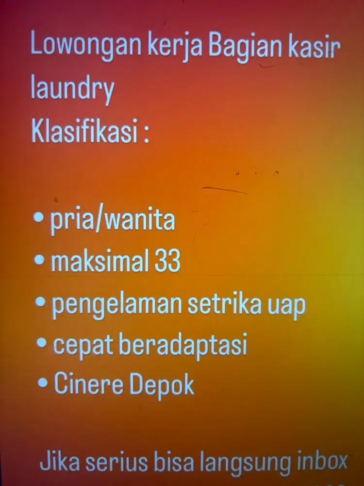 Lowongan kerja laundry