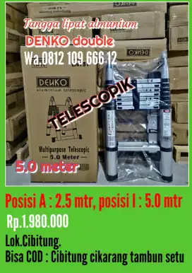 Tangga lipat alm. Double TELESCOPIK 5 Mtr