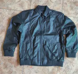 Jaket Kulit Bomber Pria Casual