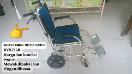 Jual murah kursi roda sesuai foto kondisi normal,910 ribu nego