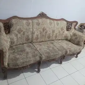 Sofa jati second atau bekas 1 set 1 meja 3 kursi single 1 panjang