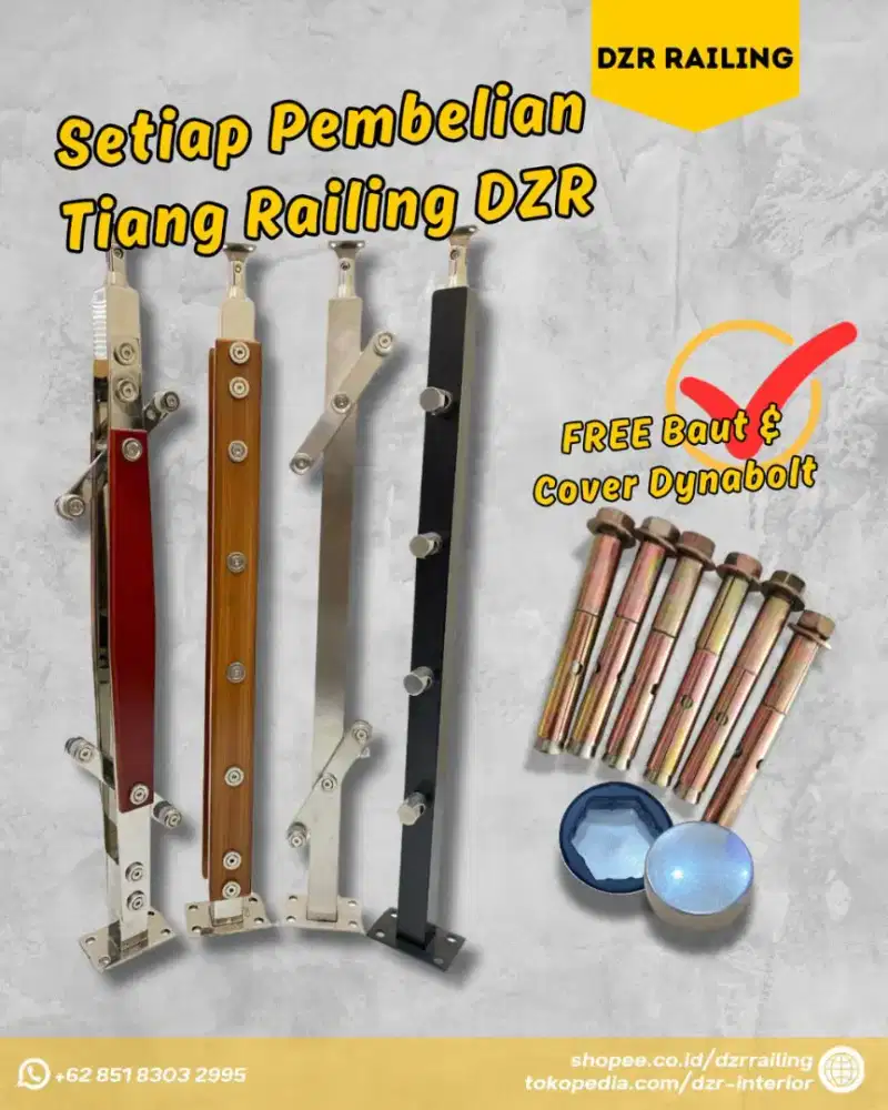 Tiang tangga kaca handrailing tangga pvc tiang railing kaca aksesoris