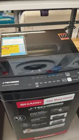 Mesin cuci sharp 9.5KG 180 watt inverter